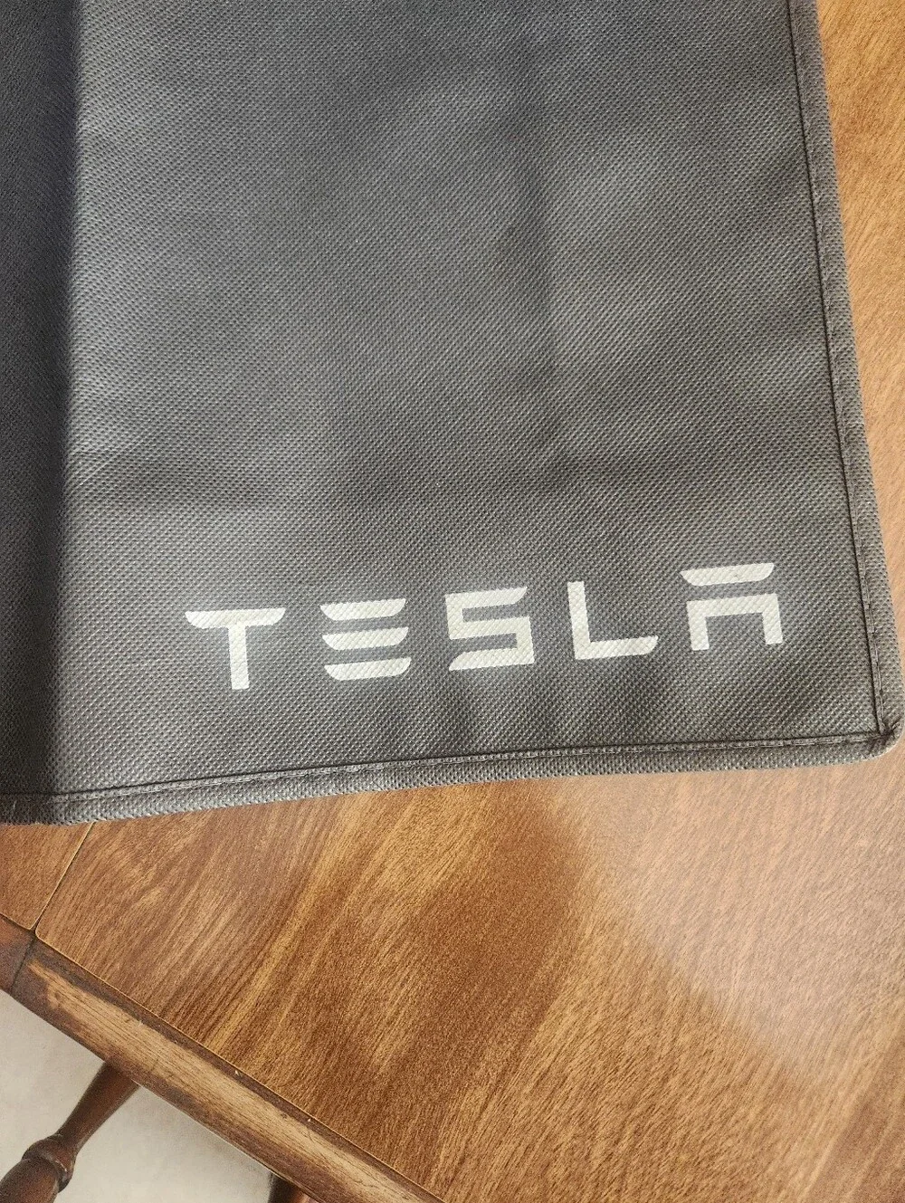 Tesla Black Reusable Shopper Tote with Logo